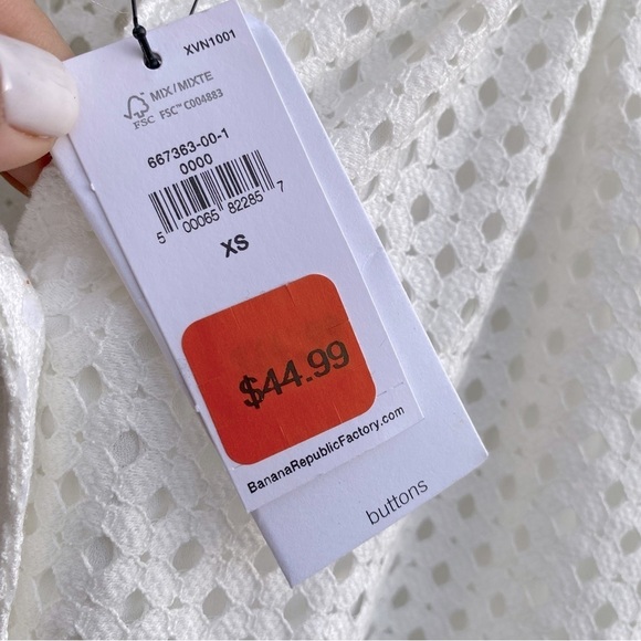 Banana Republic Lace Balloon Sleeves Button Down Blouse - Picture 4 of 8